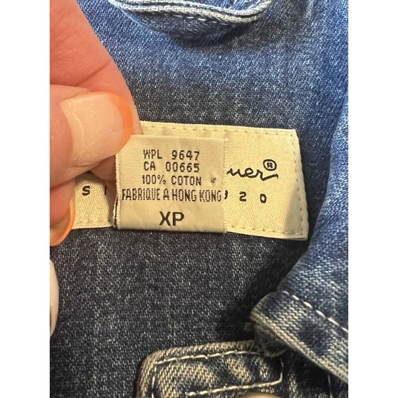 VTG Eddie Bauer Denim Vest Womens Size XS Button Sleeveless Pockets 90s - Picture 9 of 14